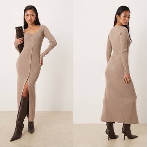 ABERCROMBIE Ribbed Long Sleeve Button Down Shirt Dress Sz M